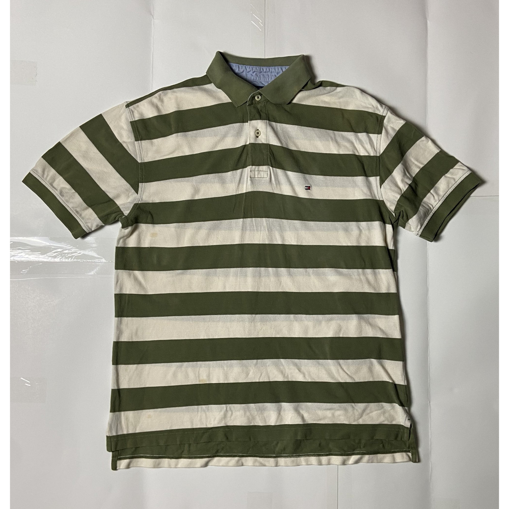 Tommy Hilfiger Men's Large Stripe Short Sleeve Polo